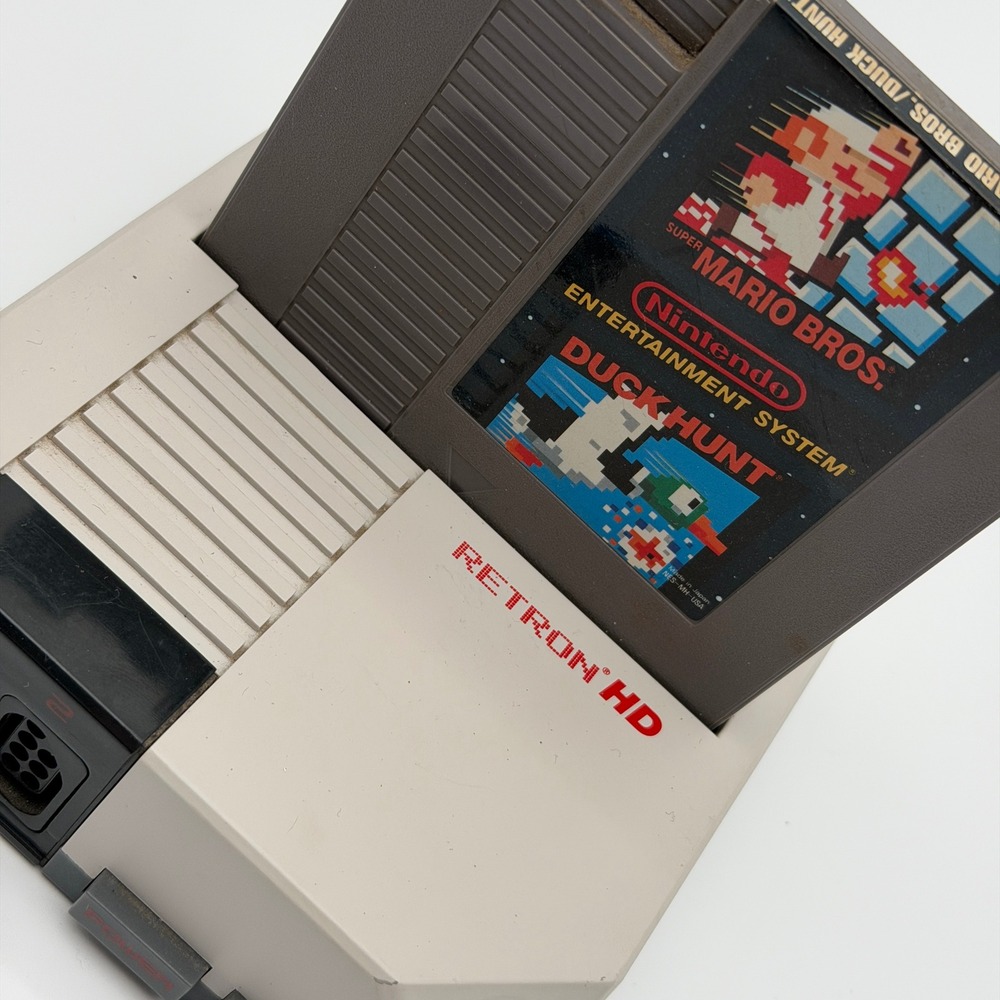 Hyperkin Retron HD NES Console Grey with Super Mario Bros Duck Hunt Game Bundle